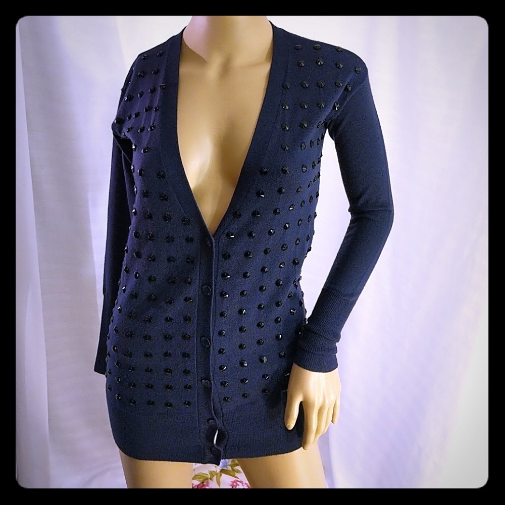 J. Crew Knit Sequin Button Up Duster Cardigan Xs - image 1